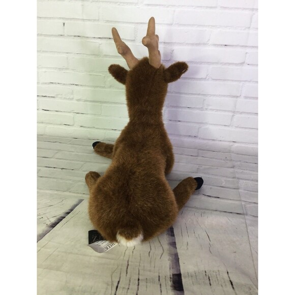 Ditz Designs Large Sitting Laying Deer Reindeer Plush Stuffed Animal Brown 19in - Picture 4 of 12